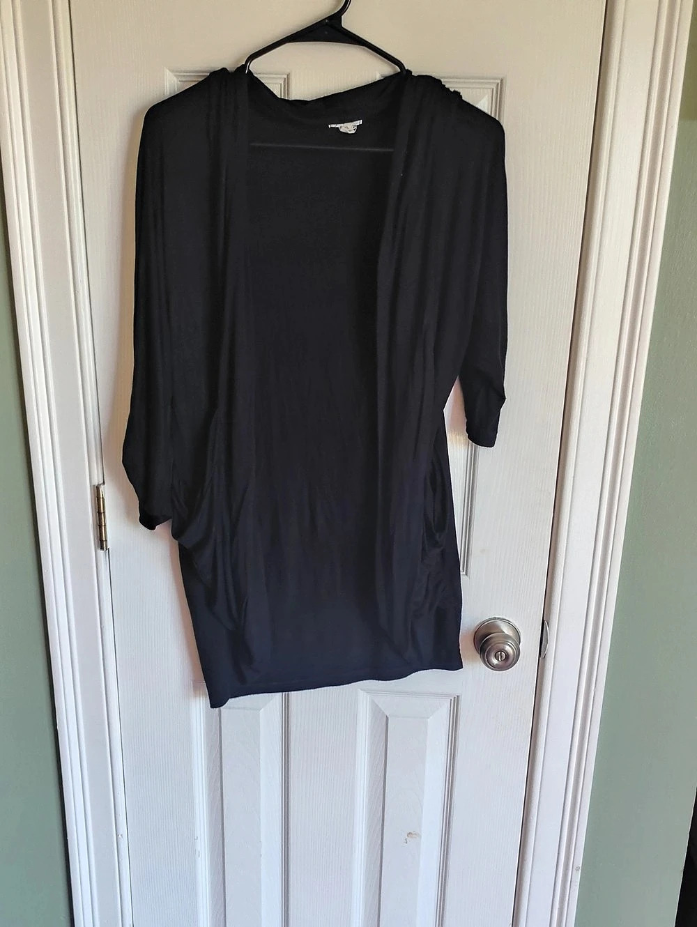 Aleymu Black 3/4 Sleeve Cardigan Size 3XL